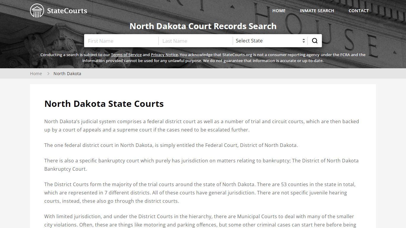 North Dakota Court Records - ND State Courts